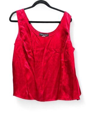 Vtg Jones New York 100% Silk Red Sleeveless Top Womens 20W/XL Tank